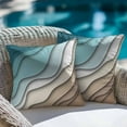 thumbnail image 4 of Decorative Throw Pillow Covers 20x20 Inch Set of 2 Teal Brown Geometric Home Decor Pillow Cases for Couch, Abstract Ocean Wave Cushion Case for Living Room Bedroom Bed Car Chair, 4 of 9