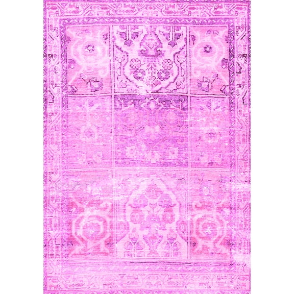 Ahgly Company Indoor Rectangle Persian Pink Traditional Area Rugs, 5' x 7'