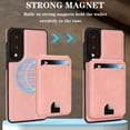 thumbnail image 4 of for Samsung Galaxy S25 Edge, Compatible with MagSafe, Magnetic 2 in 1 Detachable Wallet Case with Card Holder Women Men, Business PU Leather RFID Blocking Flip Kickstand Credit Slots, Pink, 4 of 11