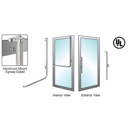 Crl Blumcraft Brushed Stainless Right Hand Reverse Swing Aluminum Door Mount Retainer Plate Access G Exterior Top Securing Electronic Egress