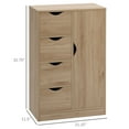 thumbnail image 5 of Wooden Bathroom Storage Cabinet with 4 Drawers Freestanding Cabinet with Shelves & Door, Bathroom Floor Cabinet, 5 of 6