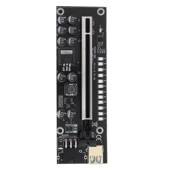 Matsuzay Expansión de tarjeta de vídeo LED PCI-E, extensor de 8 condensadores de estado sólido, herramienta de adaptador de escritorio desmontable Electrónica miscelánea No.01