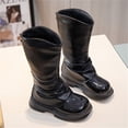 thumbnail image 5 of Girls Knee High Boots Fashion Lug Sole Side Zipper Tall Riding Boots for Toddler Little Kid Big Kid, 5 of 6