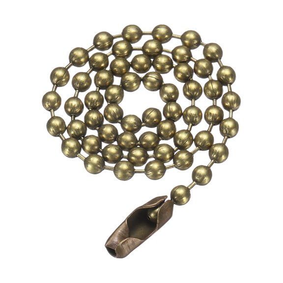 Uxcell Stainless Steel Ball Chain 2.4mm 9.8" Length Round Bead Necklace Dog Tag Pull Chains with Connectors Clasps for Men Women Jewelry Making Bracelets Keychain, Bronze