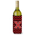 thumbnail image 1 of Letra X Chevron Botella negra y roja Aislante para bebidas Hugger CJ1047-XLITERK Caroline's Treasures CJ1047-XLITERK, 1 of 1