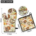 thumbnail image 6 of Happy Thanksgiving Turkey Fall Leaves Pumpkin Kitchen Oven Mitt and Pot Holder Sets 2 Pcs for Baking, Cooking and Grilling, Heat Resistant Up To 392 °F, 6 of 7