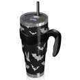 thumbnail image 2 of 40oz Tumbler,Halloween Bat Pattern Insulated Tumblers with Removable Handle,Stainless Steel Double Vacuum Coffee Tumbler Cup with Straw for Home,Office,Travel,Party, 2 of 5