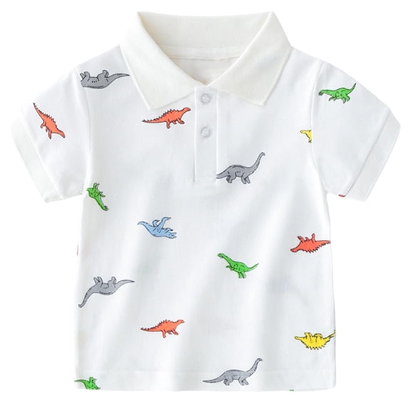 Kids Athletic Polo Shirt Fashion Stripe Graphic Printed Pullover Toddler Kids Shirts Chest Pocket Summer Holiday Tops White 7-8 Years