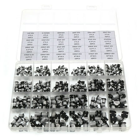 

400pcs 24Value 1uF ~ 1000uF SMD Aluminum Electrolytic Capacitors Assortment Kit