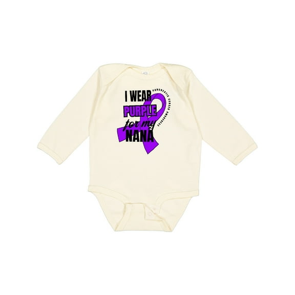 Inktastic I Wear Purple for My Nana Pancreatic Cancer Awareness Boys or Girls Long Sleeve Baby Bodysuit