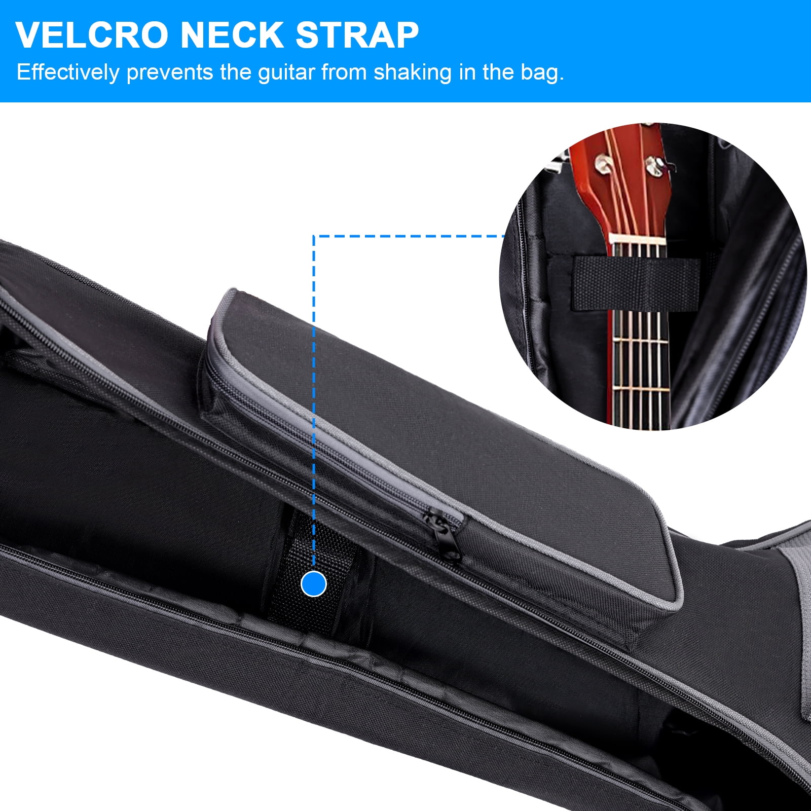 FANOTEK 39" Electric Guitar Bag, Thickened 12mm Sponge Padding Gig Bag, Waterproof Backpack Dustproof Soft Case with Large Pocket Neck Strap Black