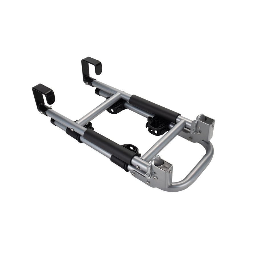 Camco Bike Rack 51492 Mounts To RV Or Van Ladder Holds 2 Bikes Up To 60 Pound Weight Capacity Cradle System With Straps Without Lock Foldable Silver Steel Walmart