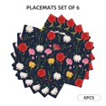 thumbnail image 2 of Placemats Set Of 4 / 6, Yellow Pink Carnations Flowers Placemats For Dining Table Indoor/Outdoors Heat Resistant Washable Placemats 18" X 12", 2 of 8