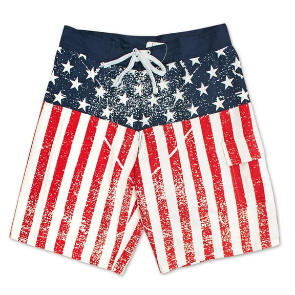 USA Distressed Patriotic American Flag Boardshorts-Small