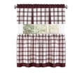 thumbnail image 4 of PowerSellerUSA Semi-Sheer Two-Tone Modern Kitchen Curtain with Classic Plaid Gingham Pattern with Solid Rod Pocket Top, 56" W x 13" L, Valance, 4 of 5