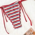 thumbnail image 7 of RUTAYY Women's Bikini Sets Striped Tankini Swimwear 2 Piece with Low Waist Tie Side Adjustable Straits Classic Seaside Swimsuit, 7 of 7