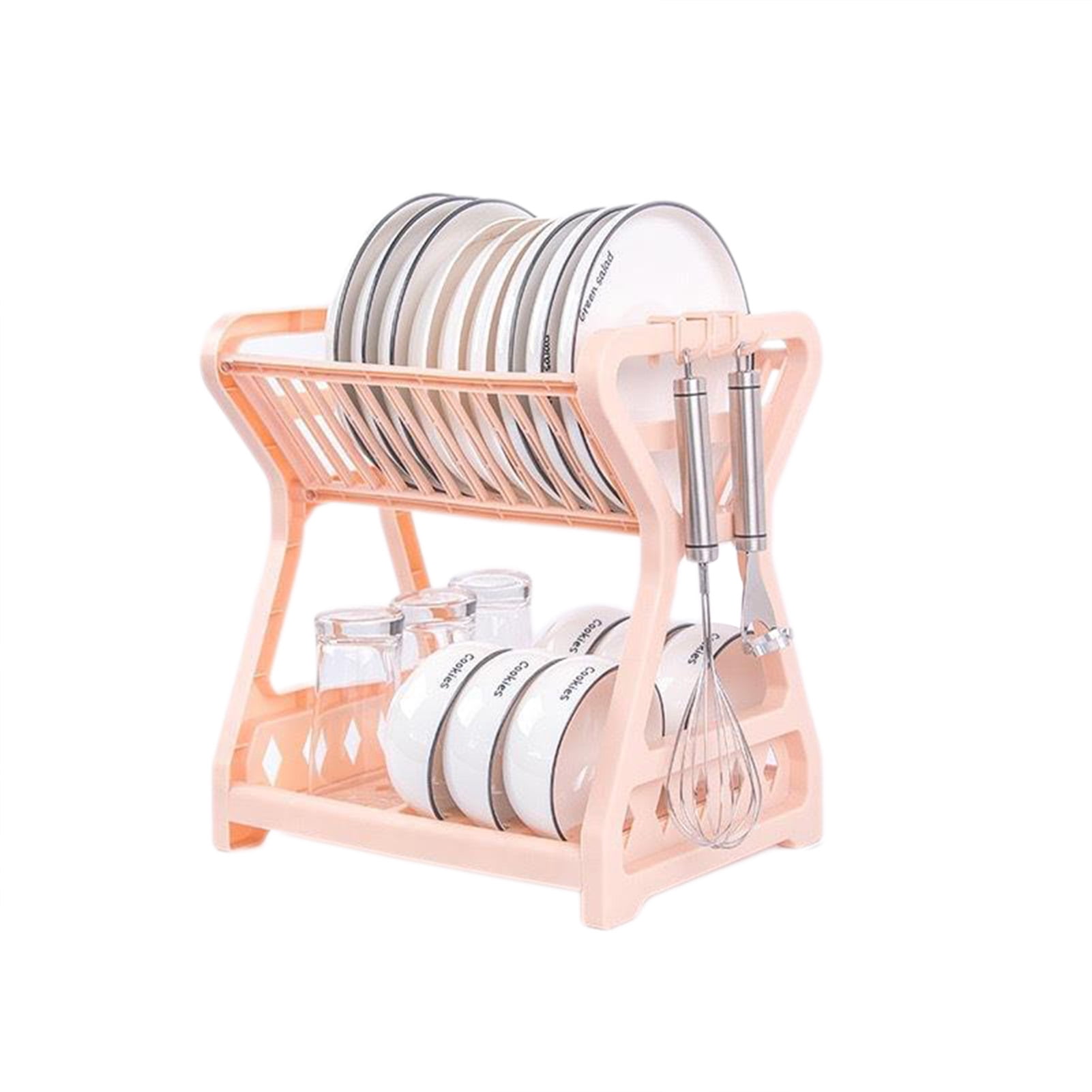 Durane 2 Tier Dish Drainer With Glass Holder & Drip Tray (Pink) – Armani  Trading Limited