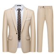 thumbnail image 1 of Conjunto de traje WULFUL para hombre, chaqueta tipo blazer ajustada con un botón, 1 of 5