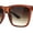 All Brown, variant on Eco Friendly Bamboo Wood Arm Large Horn Rim Hipster Sunglasses Black - Teal Mirror