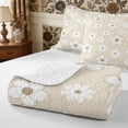 thumbnail image 4 of Manfei Groovy Flowers Bed Spread Queen 3pcs,Retro Aesthetics Queen Coverlet Set,1 Quilt and 2 Pillowcases, 4 of 7