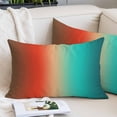 thumbnail image 2 of Teal Orange Brown Ombre Throw Pillow Covers, Abstract Modern Art Aesthetics Soft Breathable Pillow Cases with Invisible Zipper for Sleeping, Standard Pillowcases for Couch Bed Sofa Chair 20x26 Inches, 2 of 9