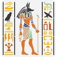 thumbnail image 1 of Plantilla reutilizable de Anubis, dios egipcio, de 11,8 x 11,8 pulgadas. Plantilla para pintar la estatua de Anubis. Plantillas decorativas con símbolos egipcios jeroglíficos., 1 of 7