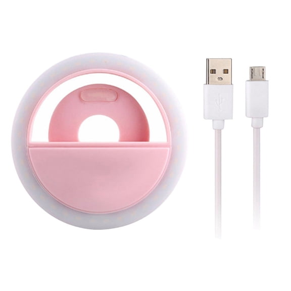 Selfie Ring Light, Rechargeable Portable Clip-on Selfie Fill Light with LED for Smart Phone Photography, Camera Video, Girl Makes up