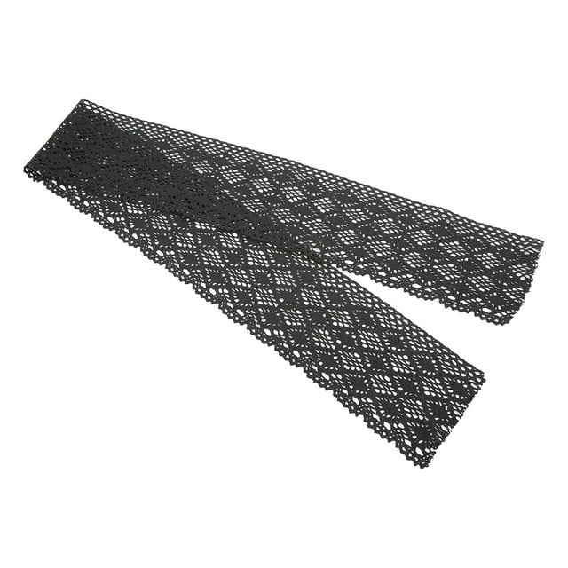 Lace Trim, 5 Yards Durable Reusable Exquisite Beautiful Fine Workmanship Clear Pattern Long Service Life Lace Fabric for DIY Curtain for Clothing Decoration Beige,Black