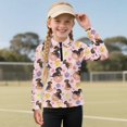thumbnail image 2 of Psesaysky Cute Dachshund Donut Print Girls Fashion Shirts Long Sleeve 1/4 Zip Pullover Trendy T-shirt Kids Cute Fall Athletic Workout Tops Basic Tees 10-11 Years, 2 of 6
