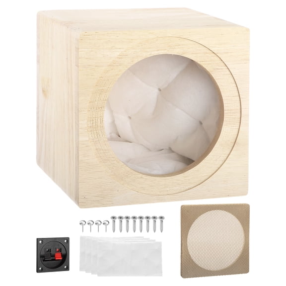 8 Inch Ported Wooden Speaker Enclosure, Natural Wood Single Vented Subwoofer Box Car Audio Truck Speaker Box for DIY Home Vehicle Audio Custom Sound Supplies