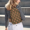 thumbnail image 5 of Disketp Green and Squares print Canvas Backpack Lightweight Travel Daypack Student Rucksack Laptop Backpack-, 5 of 5