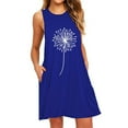 thumbnail image 2 of fartey Plus Size Nightgowns for Women Casual Dandelion Printed Tank House Dresses Loose Fit Sleeveless Mini Nightdress Lightweight Flowy Crewneck Pocketed Nightwear, S-6XL, 2 of 3