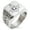 Silver, variant on Stainless Steel Freemasons Masonic Compass Geometric Pattern Biker Style Polished Ring