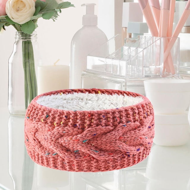 Diadema de Invierno para Mujer Perfecl Calentadores de Orejas para Niñas Tejido Grueso Rosa