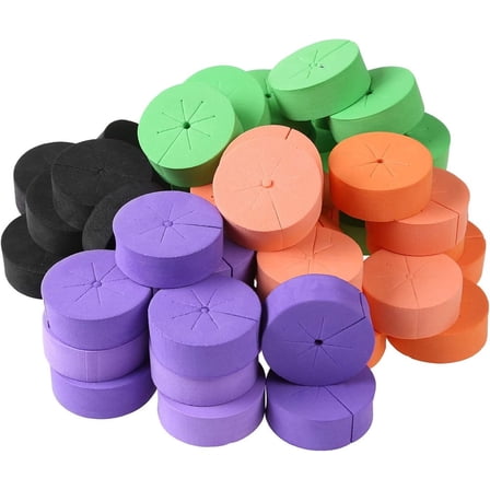 120 Pack Multi-Color Neoprene Collars,Garden Hydroponic Appliances,Premium Foam Cloner Inserts,Root Fixer for Net Pots, Hydroponics, Aeroponics (Black,Purple,Green,Orange)
