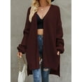thumbnail image 2 of Liacowi Women Juniors Knit Cardigan Long Sleeve Sweater Open Front  Knitwear Fall Loose Outwear for Teen, 2 of 6