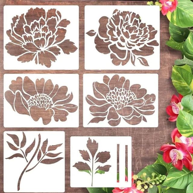 Large Flower Stencils Reusable Flower Stencils For Painting on Woody