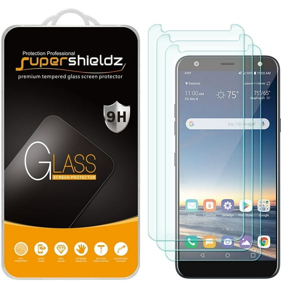 [3-Pack] Supershieldz for LG Xpression Plus 2 Tempered Glass Screen Protector, Anti-Scratch, Anti-Fingerprint, Bubble Free