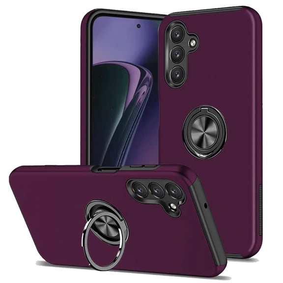 For Motorola Moto G Stylus 5G 2024 CHIEF Oil Painted Magnetic Ring Stand Hybrid Case Cover - Dark Purple
