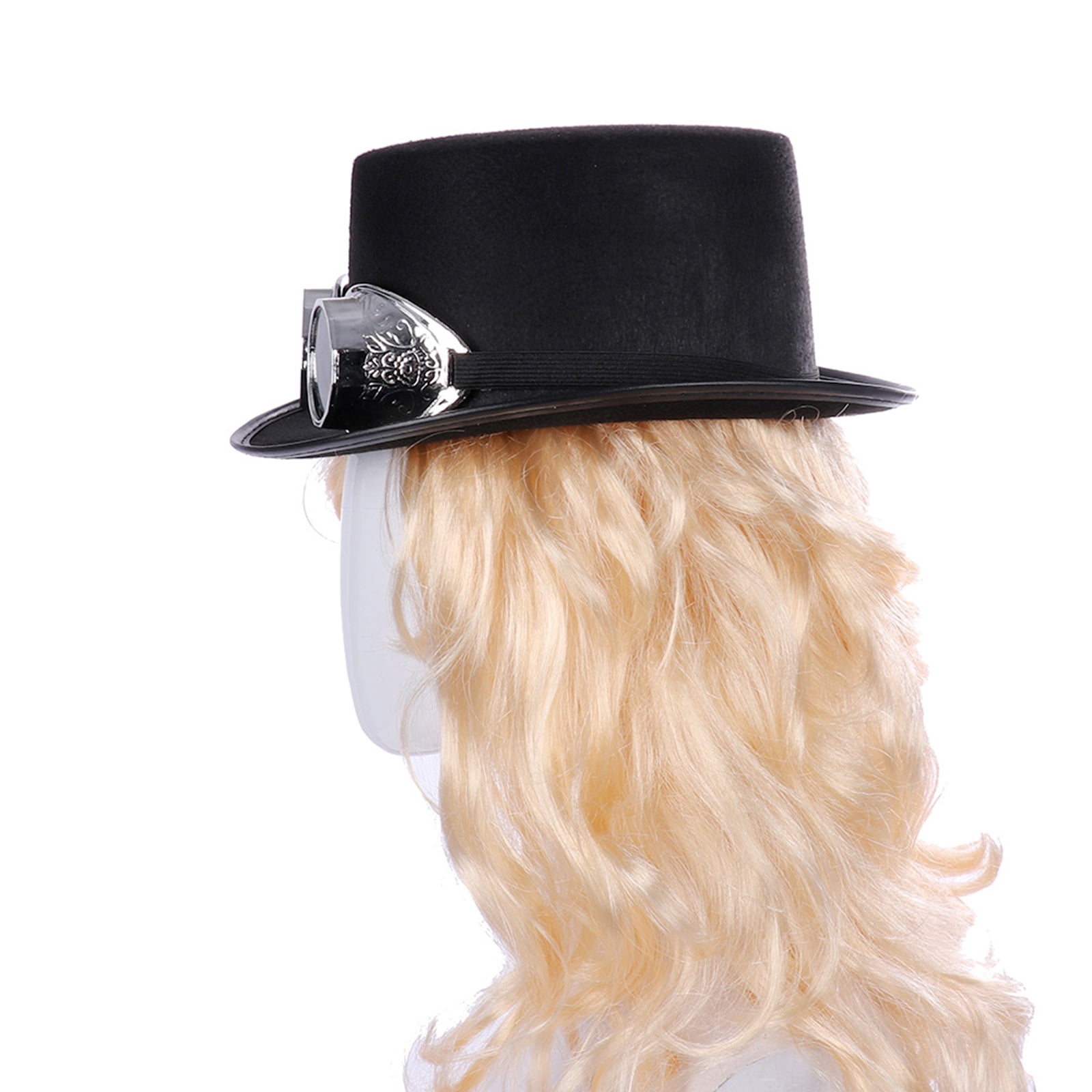 tegongse Steampunk Top Hat Halloween Top Hat Gay Top Hat Black Jazz Hat Steampunk Men Hat Costume Accessory Carnival Nightclub