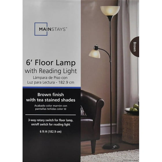 Mainstays 6ft Led Floor Lamp With Reading Light Com