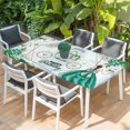 thumbnail image 2 of Happy Birthday Table Cloths for 4 Foot Rectangle Tables, Green Dress Crown Carriage Flowers Butterfly Patio Waterproof Elastic Fitted Tablecloths, Washable Rectangular Table Cover for Camping, 2 of 8