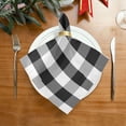 thumbnail image 2 of Dreamtimes Black and White Buffalo Check Cloth Napkins Set of 1,Reusable Washable Polyester Dinner Table Napkins for Kitchen,Dining,Restaurant,Party Decoration, 2 of 7