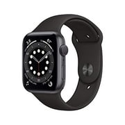 Apple Watch Series 6 (GPS) de 44 mm avec boîtier en aluminium gris sidéral et bracelet sport noir - Boîte ouverte
