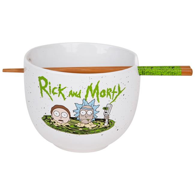Rick & Morty 828006 Portal Sinking Ramen Bowl with Chopsticks