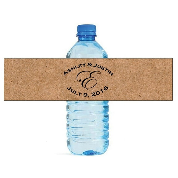 100 Names around Monogram Wedding Water Bottle Labels Engagement Party Special Occasion
