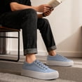 thumbnail image 3 of Women’s Men’s Platform Sneakers Low Top PU Leather Shoe Casual Breathable Lace Up Shoes Fashion Platform Walking Sneakers, 3 of 4