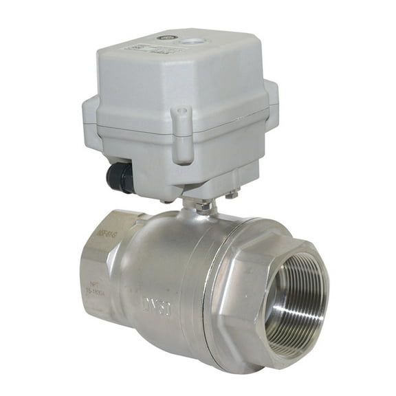1 1/2" DN40 Two wires control Normally Closed Electric Ball Valve,AC110-230V Stainless Steels Motorized Ball Valve,With manual function