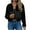 Black Coat for Women, variant on Women’s patchwork quilted cropped jacket with chic design stylish cozy for streetwear cool seasons Black M