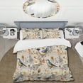 thumbnail image 2 of Designart "Azure And Lemon Nordic Bird Charm" Blue Floral Bedding Covert Set - Cottage Bed Set With 2 Shams, 2 of 5